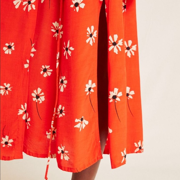 Anthro Faithfull Riviera Floral Wrap Dress Red XS - Picture 3 of 7